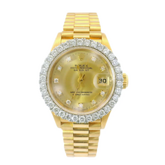 1995 Rolex Datejust 18ct Gold President – Ref. 69178 | 26mm | Aftermarket Diamond Bezel & Dial | No Box or Papers