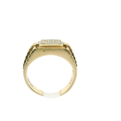 9CT Pre-owned Diamond Rolex Style Ring (Size R)