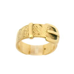 9CT Pre-owned Buckle Ring (Size R)