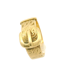 9CT Pre-owned Buckle Ring (Size R)