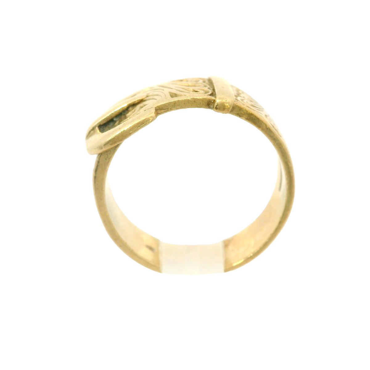 9CT Pre-owned Buckle Ring (Size R)