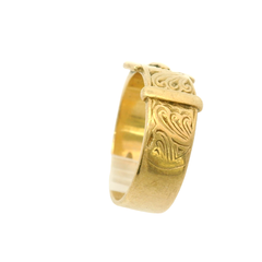 9CT Pre-owned Buckle Ring (Size R)