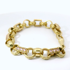 8.5” Pre-owned 9CT Pink CZ Set Gypsy Bracelet (32.47g)