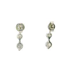 18CT White Gold Pre-owned Three Stone Drop Earrings (1.5ct G-H SI1)