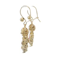 9CT Pre-owned Rag Doll Stone Set Earrings (3.6g)