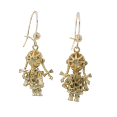 9CT Pre-owned Rag Doll Stone Set Earrings (3.6g)