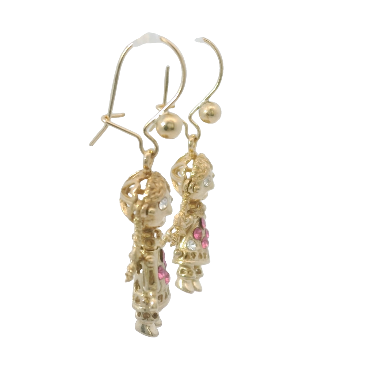 9CT Pre-owned Rag Doll Stone Set Earrings (3.6g)
