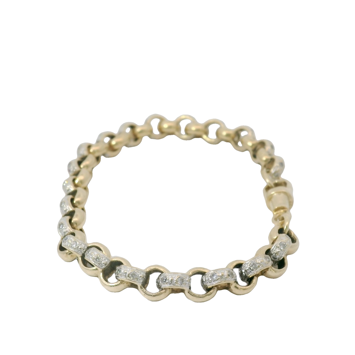 7.5” Pre-owned 9CT Stone Set Belcher Bracelet (17.1g)