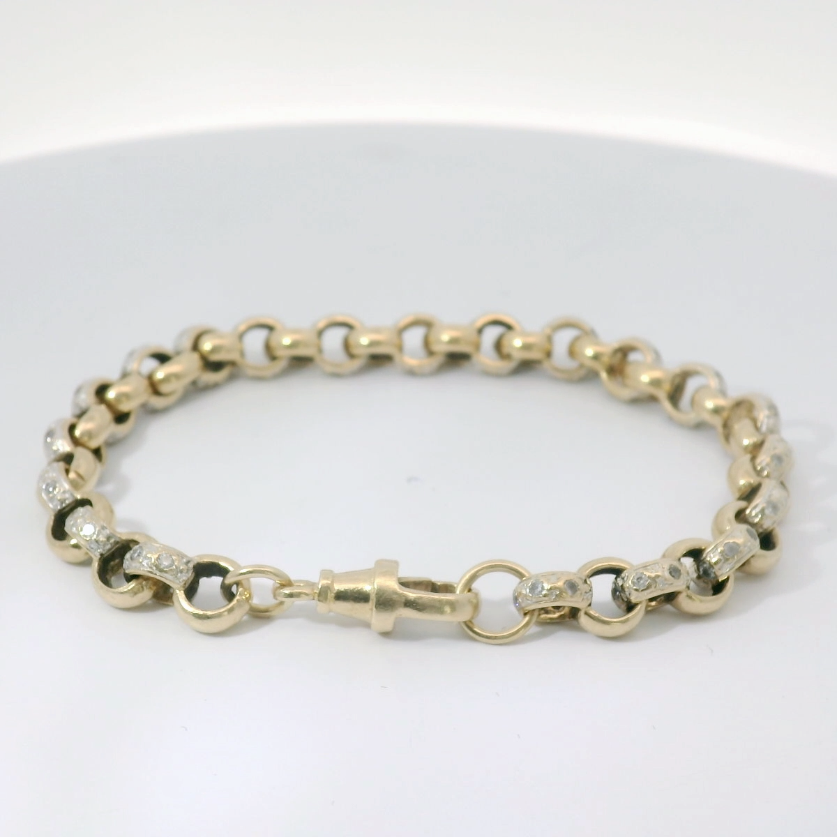 7.5” Pre-owned 9CT Stone Set Belcher Bracelet (17.1g)