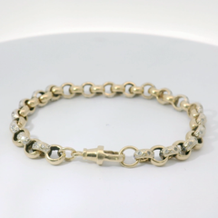 7.5” Pre-owned 9CT Stone Set Belcher Bracelet (17.1g)