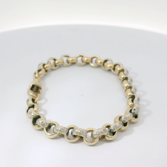 7.5” Pre-owned 9CT Stone Set Belcher Bracelet (17.1g)