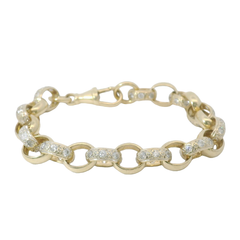 7” Pre-owned 9CT Stone Set Oval Belcher Bracelet (19.57g)