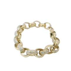 7” Pre-owned 9CT Stone Set Oval Belcher Bracelet (19.57g)
