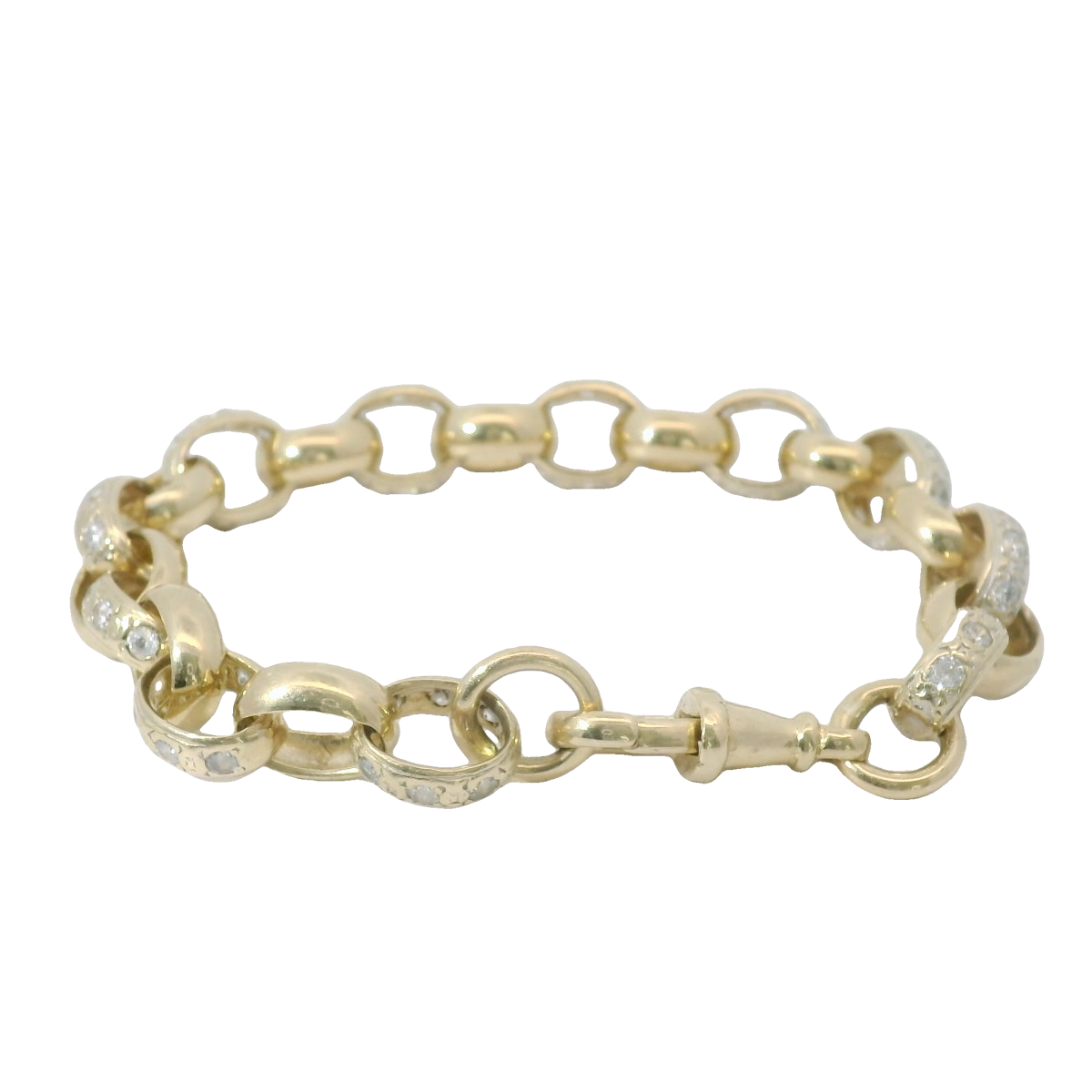 7” Pre-owned 9CT Stone Set Oval Belcher Bracelet (19.57g)