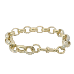 7” Pre-owned 9CT Stone Set Oval Belcher Bracelet (19.57g)