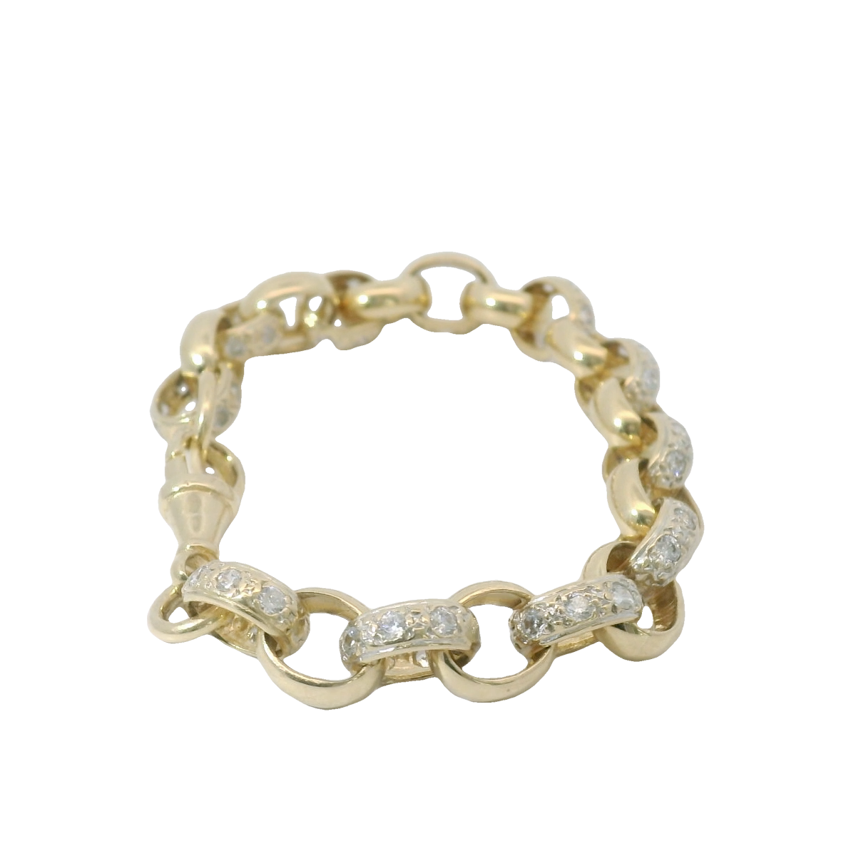7” Pre-owned 9CT Stone Set Oval Belcher Bracelet (19.57g)