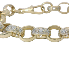 7” Pre-owned 9CT Stone Set Oval Belcher Bracelet (19.57g)