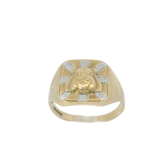 9CT Pre-owned British Bull Dog Ring (Size T)