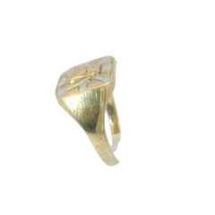 9CT Pre-owned British Bull Dog Ring (Size T)