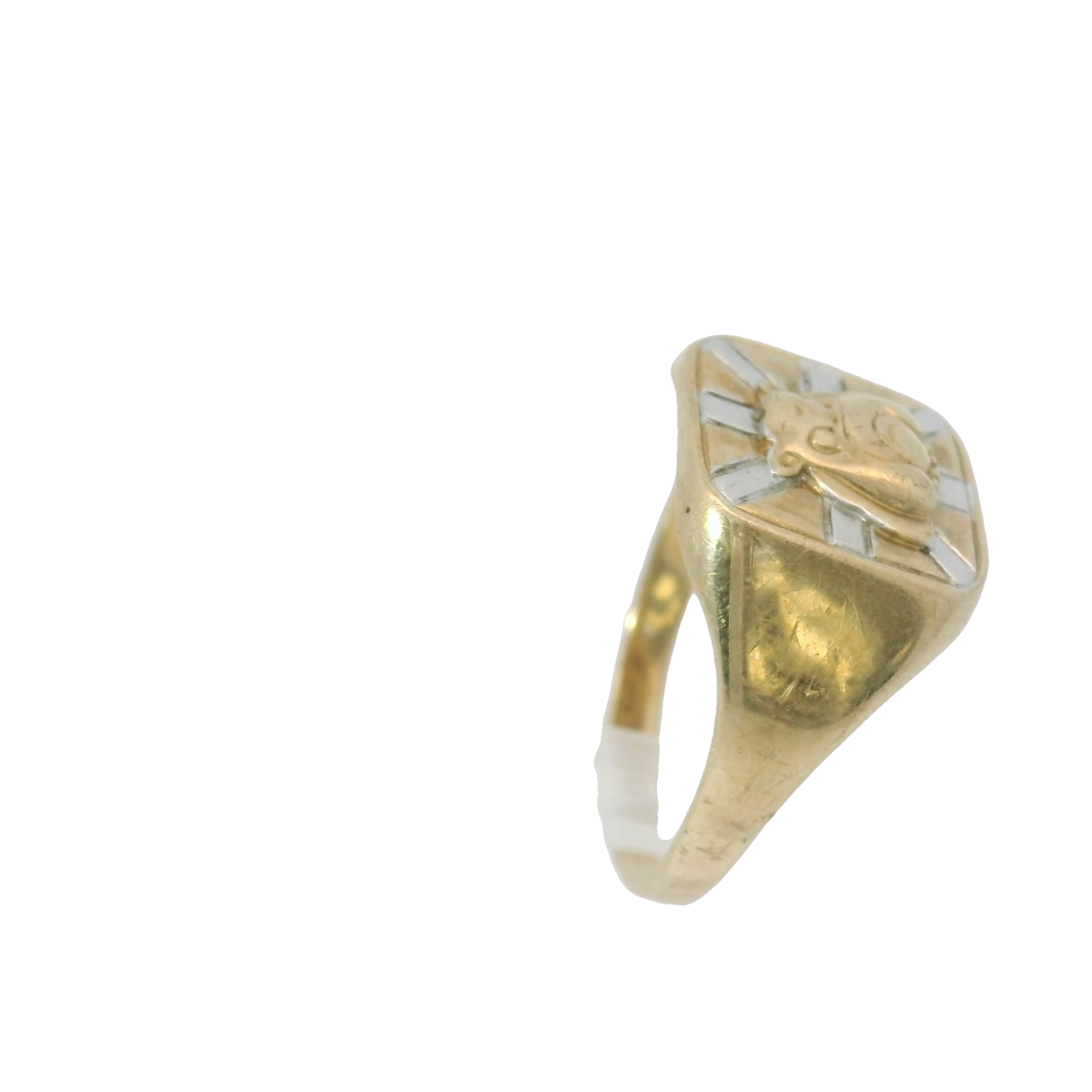 9CT Pre-owned British Bull Dog Ring (Size T)