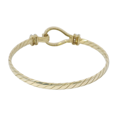 5.75” Pre-owned 9CT Stone Set Hook & Loop Bangle (9.93g)