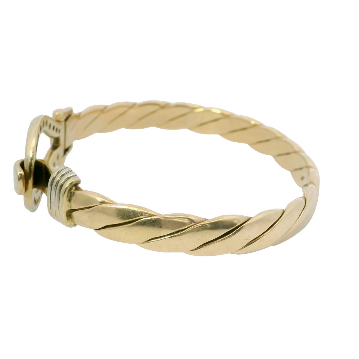 6.5” Pre-owned 9CT Stone Set Hook & Loop Bangle (27.2g)
