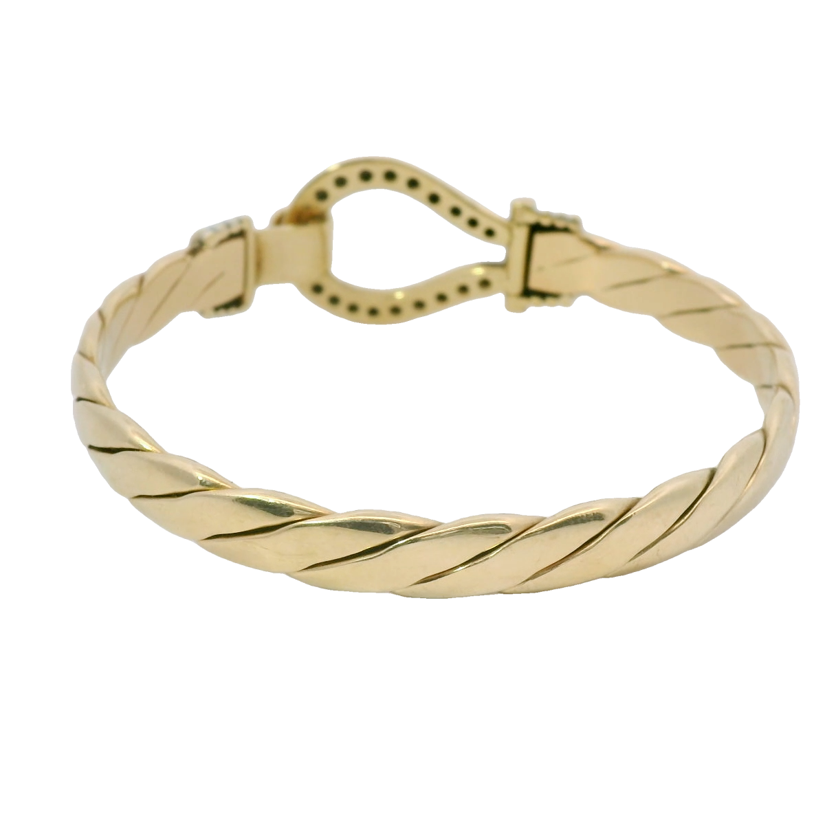 6.5” Pre-owned 9CT Stone Set Hook & Loop Bangle (27.2g)