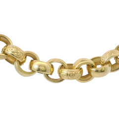 20” Pre-owned 9CT Gold Plain & Patterned Belcher Chain Necklace (134.68g)