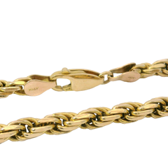 22” Pre-owned 9CT Gold Solid Rope Chain Necklace (40.85g)
