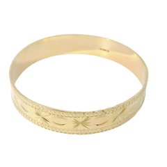 5.5” Pre-owned 9CT Patterned Slave Bangle (10.2g)