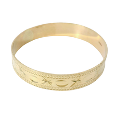 5.5” Pre-owned 9CT Patterned Slave Bangle (9.42g)
