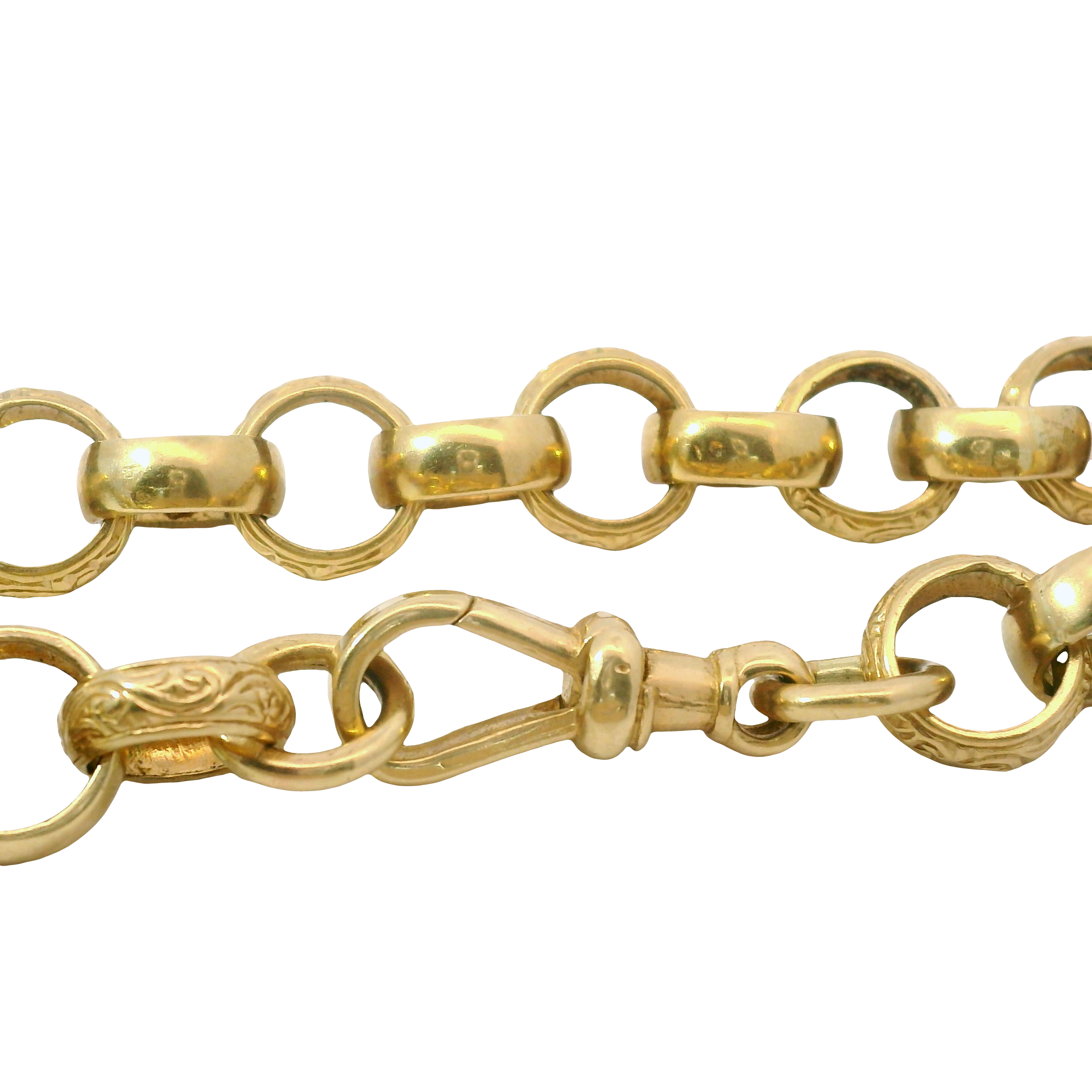 26” Pre-owned 9CT Patterned & Plain Belcher Chain Necklace (96.53g)