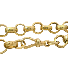 26” Pre-owned 9CT Patterned & Plain Belcher Chain Necklace (96.53g)