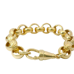 10” Pre-owned 9CT Patterned & Plain Belcher Bracelet (74.4g)