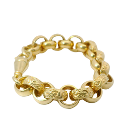 10” Pre-owned 9CT Patterned & Plain Belcher Bracelet (74.4g)