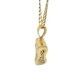 25” Pre-owned 9CT Flat Curb Chain Necklace with Sneaker Pendant (22.06g)