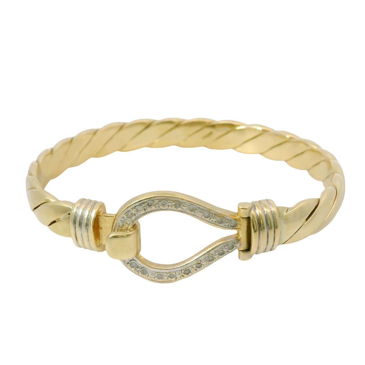 6.5” Pre-owned 9CT Stone Set Hook & Loop Bangle (33.20g)