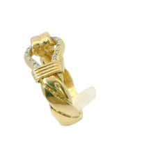 9CT Pre-owned Stone Set Hook & Loop Ring (Size X)