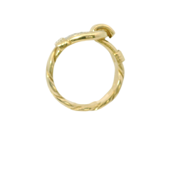 9CT Pre-owned Stone Set Hook & Loop Ring (Size X)