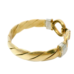7.75” Pre-owned 9CT Diamond Set Double Hook & Loop Bangle (86.7g)
