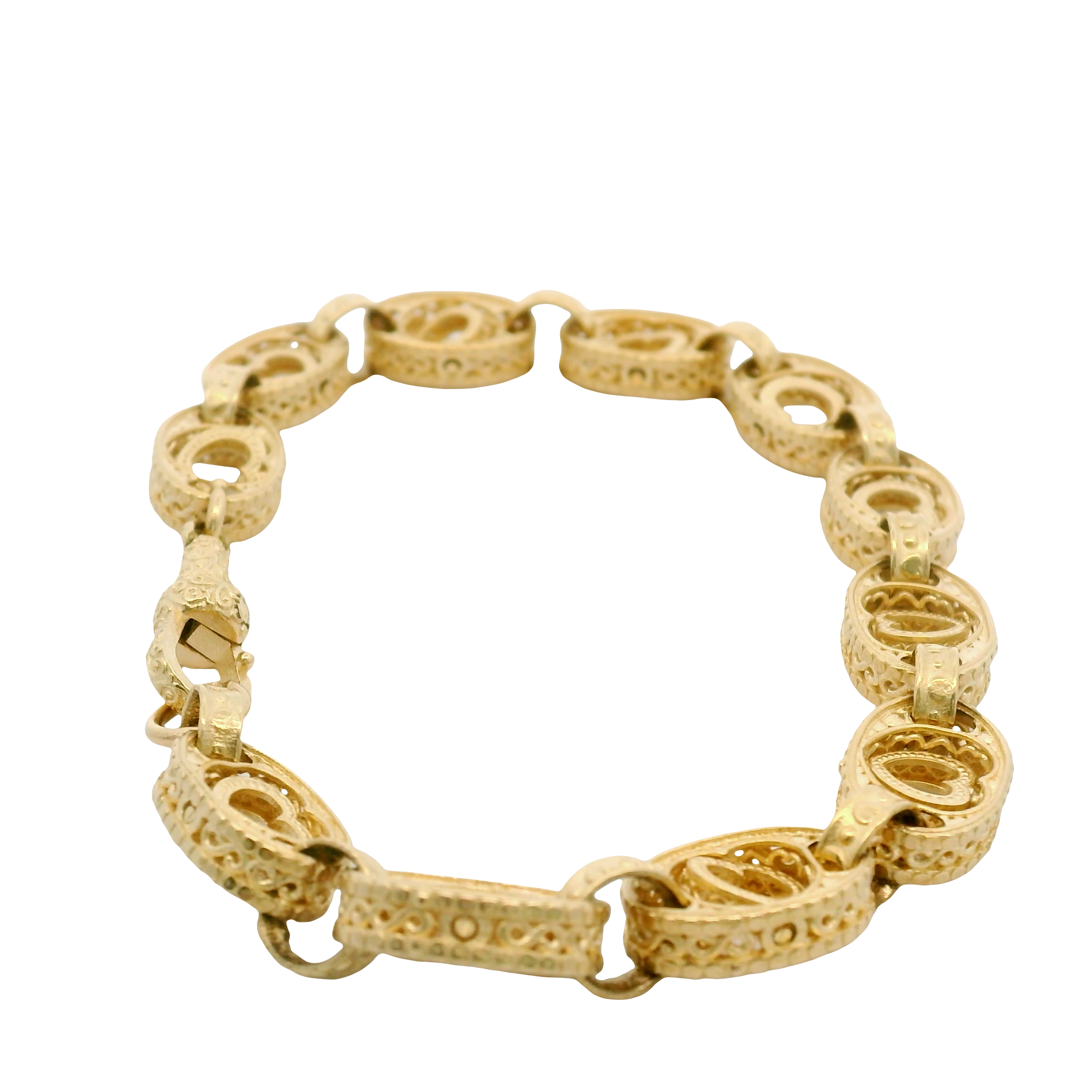 8” New 9CT Spinning Heart Bracelet (20.51g)
