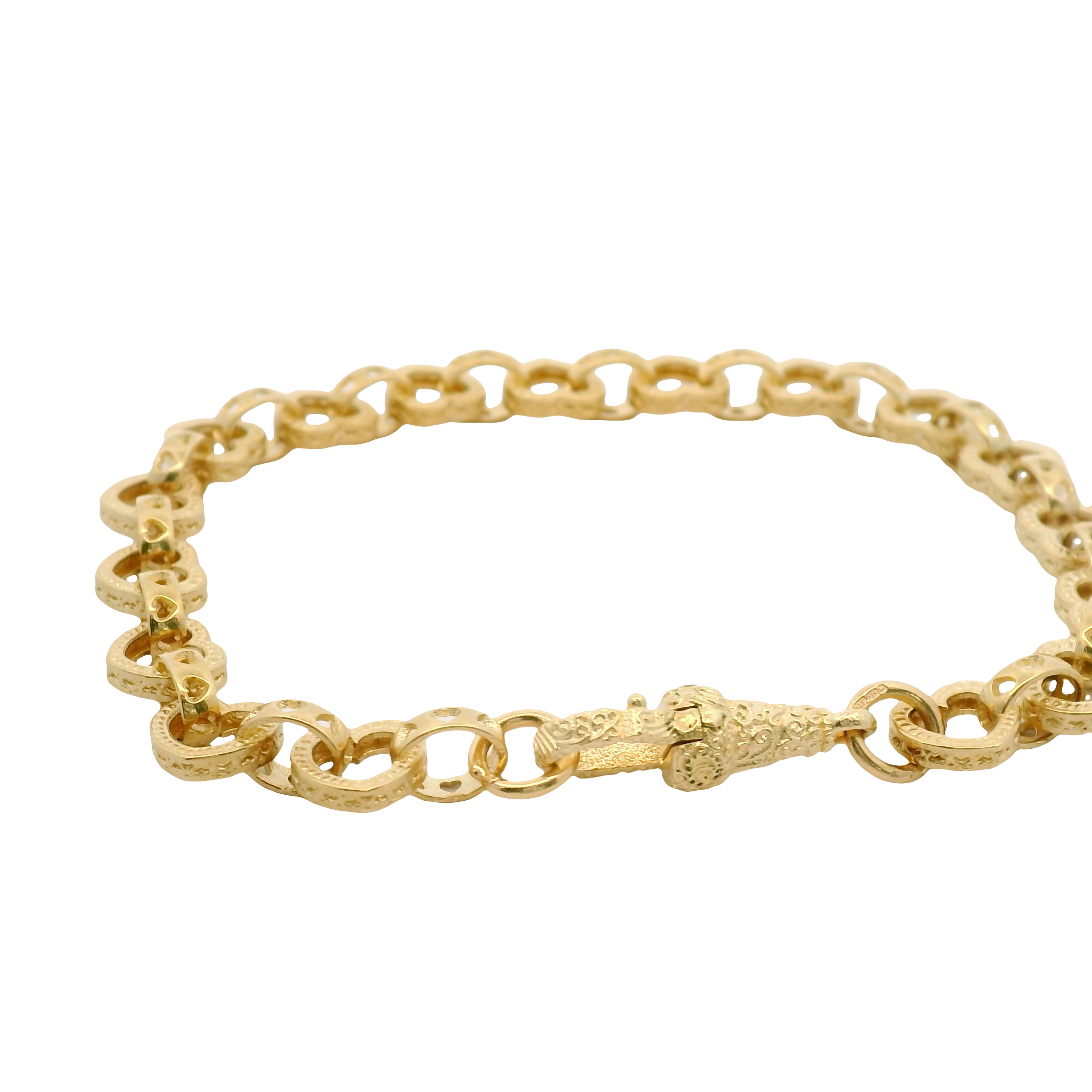 8” New 9CT Heart Link Bracelet (11.44g)