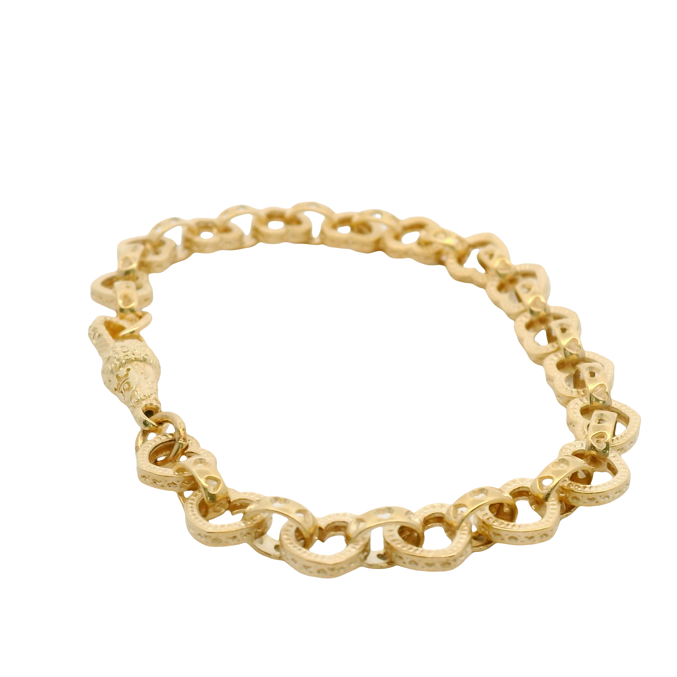 8” New 9CT Heart Link Bracelet (11.53g)