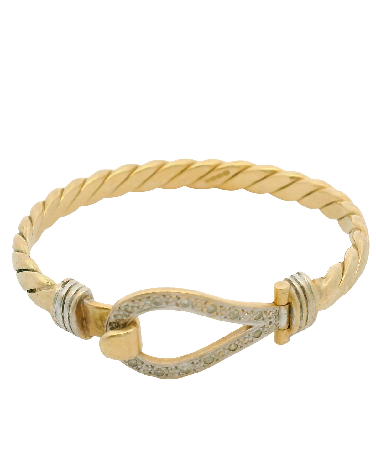 4.75” Pre-owned 9CT Stone Set Hook & Loop Baby Bangle (12.69g)