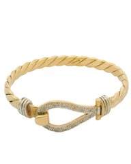 4.75” Pre-owned 9CT Stone Set Hook & Loop Baby Bangle (12.69g)