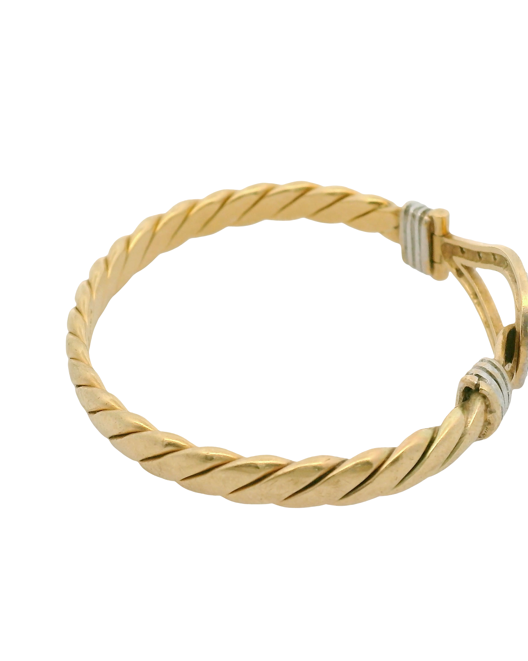 4.75” Pre-owned 9CT Stone Set Hook & Loop Baby Bangle (12.69g)