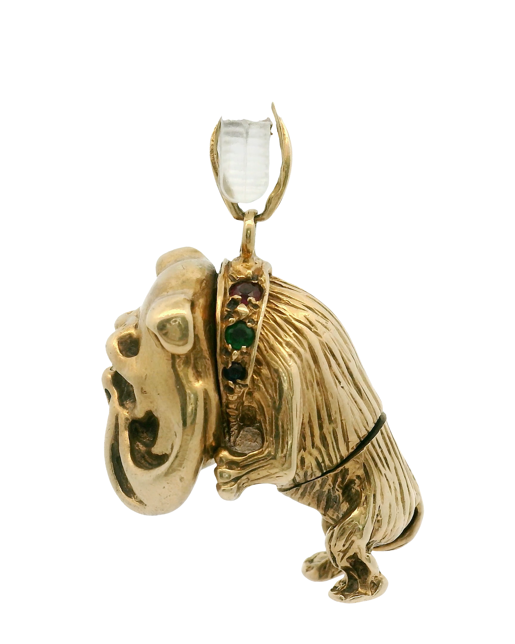 9CT Bulldog Pendant with Gemstones (25.19g)