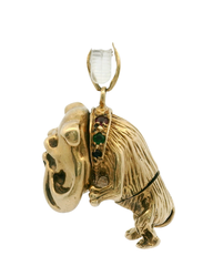 9CT Bulldog Pendant with Gemstones (25.19g)