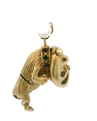 9CT Bulldog Pendant with Gemstones (25.19g)