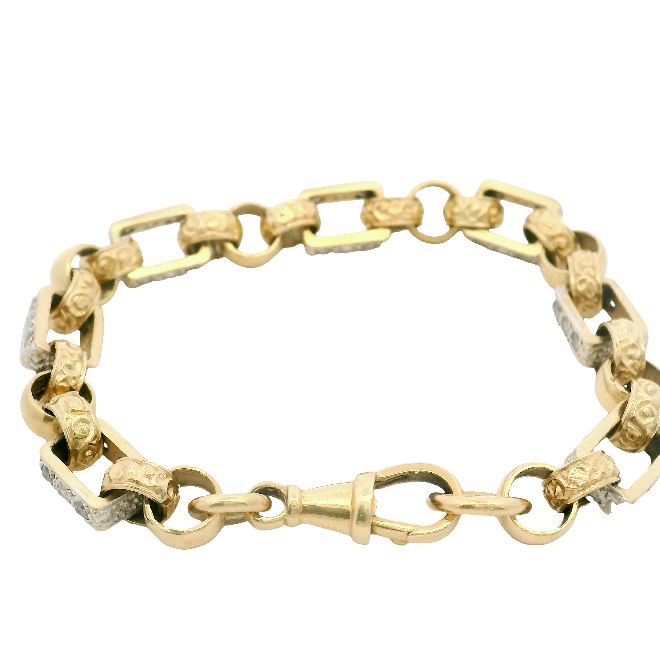 8” Pre-owned 9CT Gypsy Link Bracelet with CZ’s (22.82g)